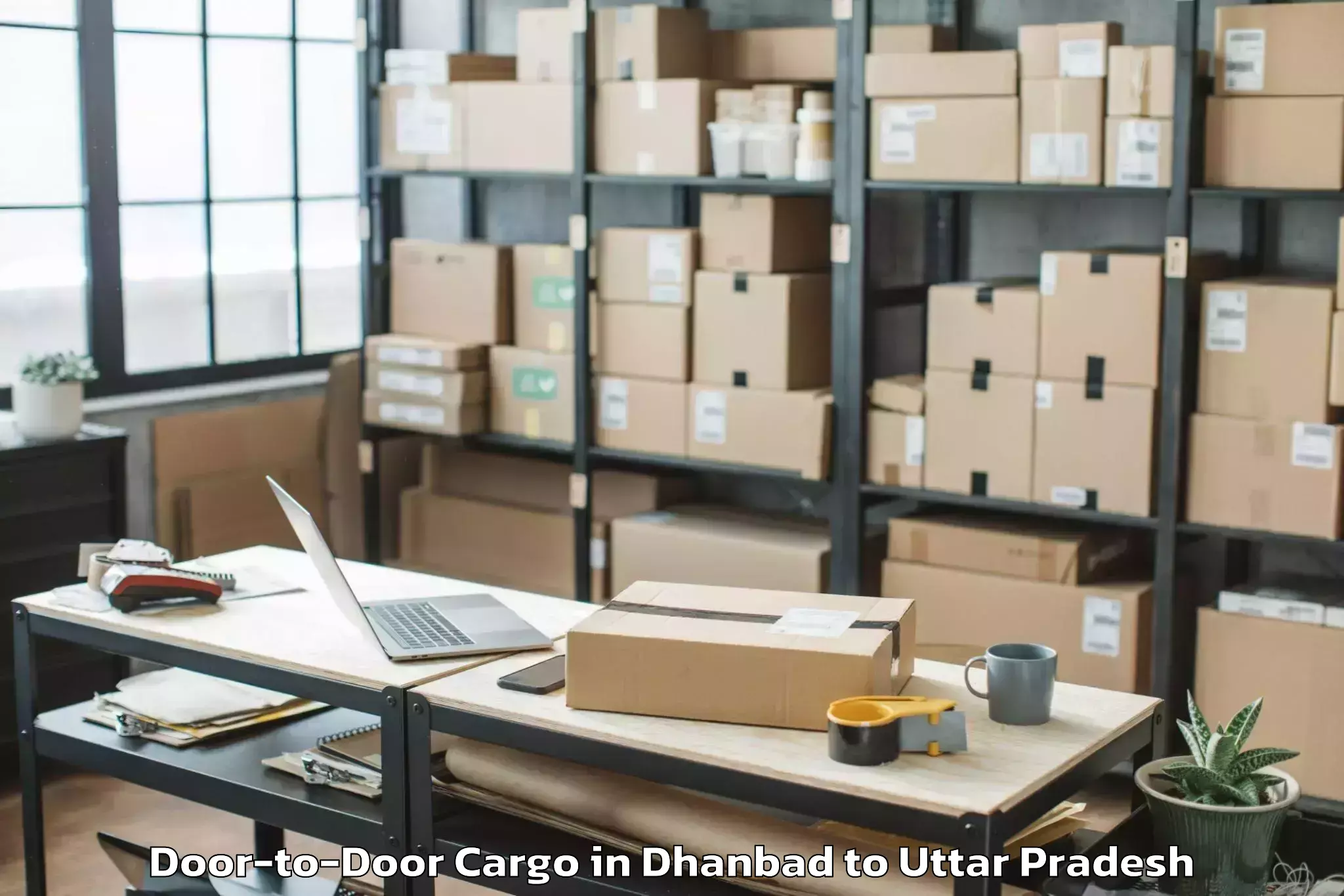 Top Dhanbad to Etmadpur Door To Door Cargo Available